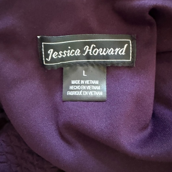 Jessica Howard Purple Striped Women's Dress - Picture 9 of 9